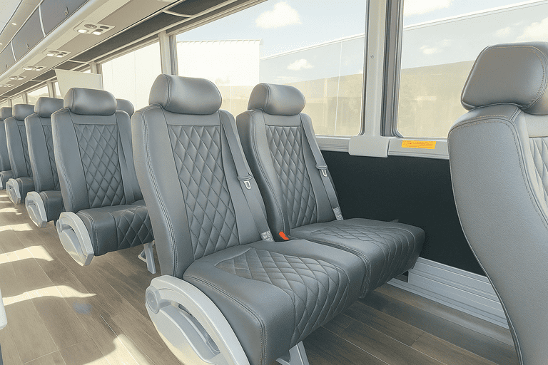 interior of Coach Bus Pasadena charter bus