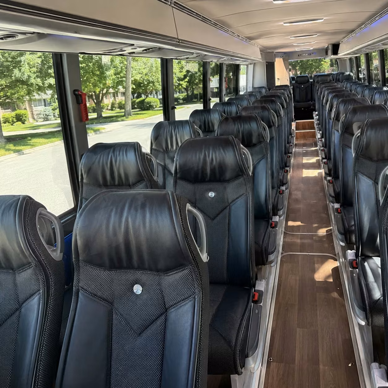 pasadena charter bus rental interior